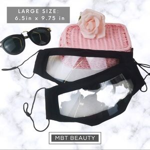 Clear Anti-Fog See Through Black Face Mask